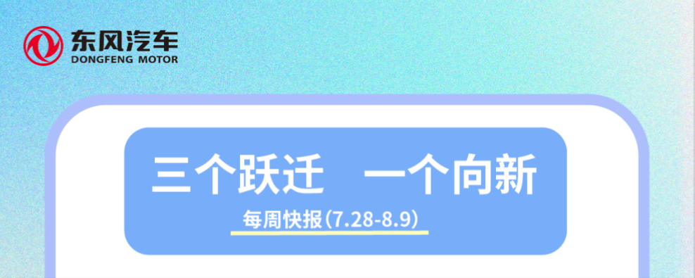 东方风起满目新丨“三个跃迁 一个向新”每周快报（7.28-8.9）